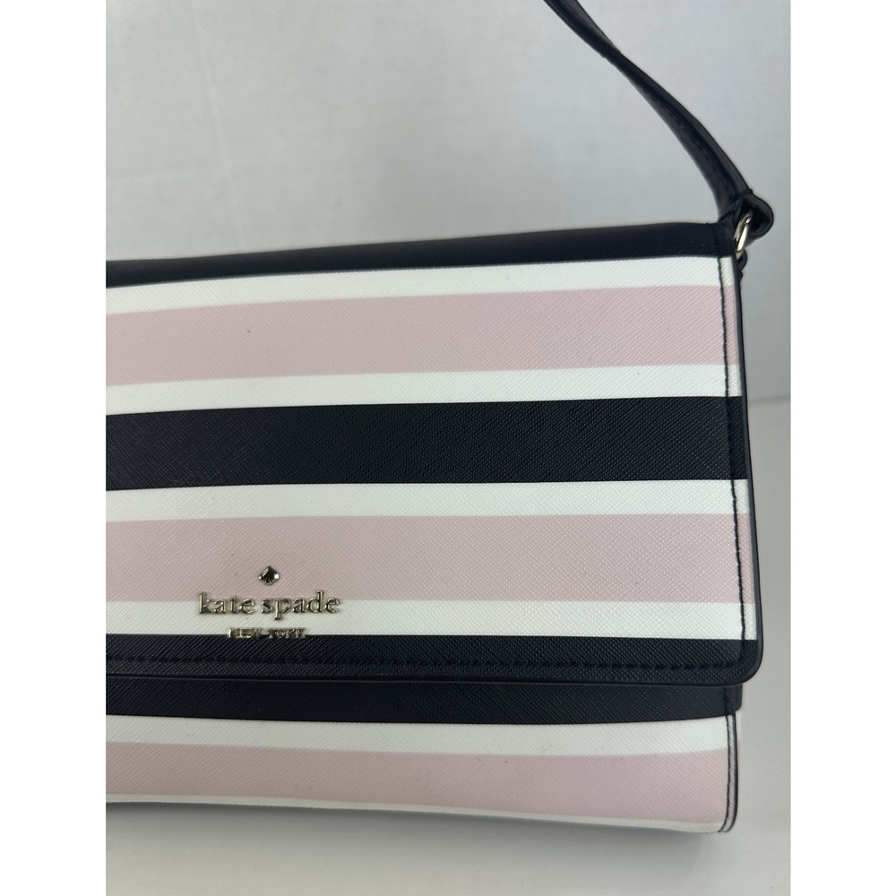 Kate Spade New York Cove Street Celebration Stripe Dody Crossbody in Pink EUC - Picture 10 of 14